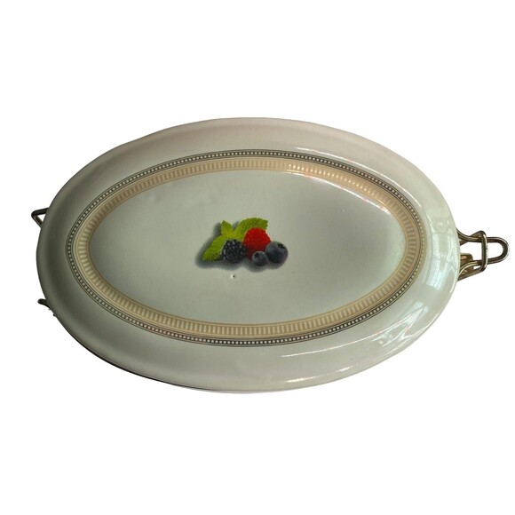 VTG KNOTT’S BERRY FARM 2007 Canister Storage Jar Hinged Lid Ceramic Fruit Print - Picture 9 of 16